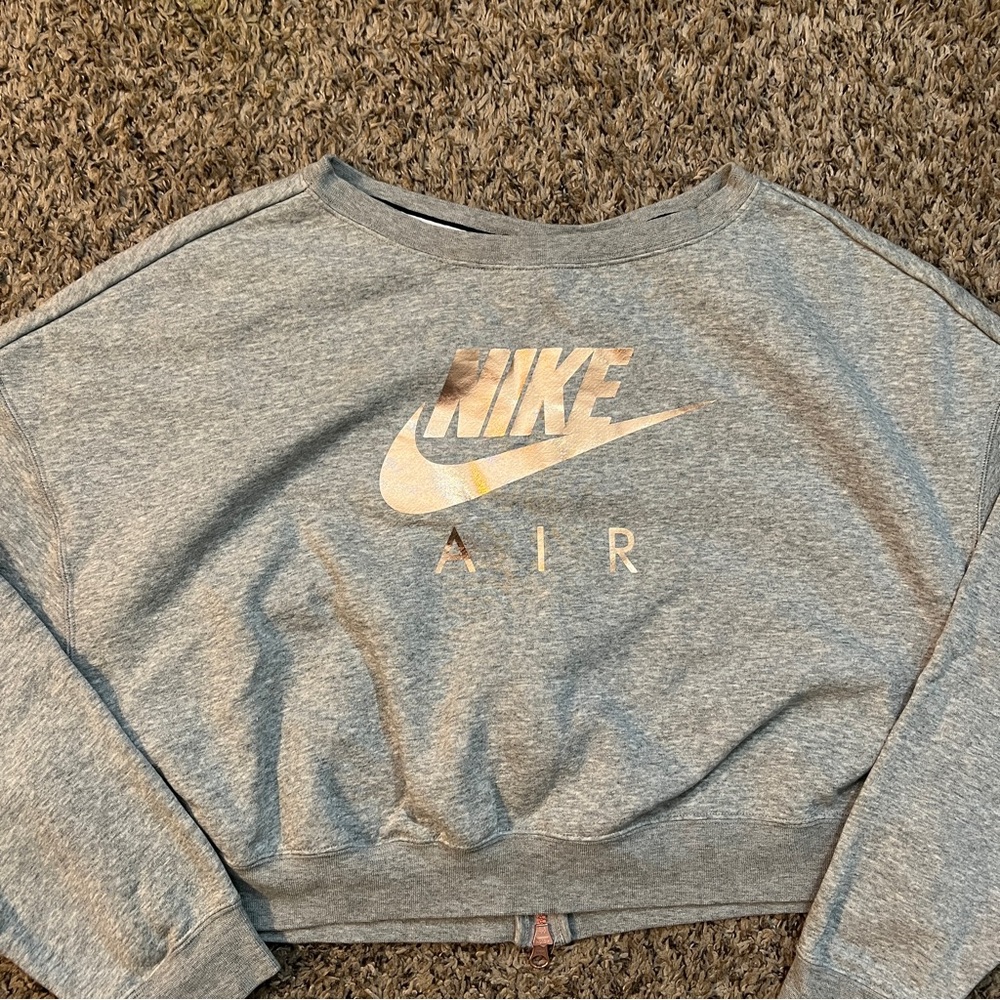 Nike Air Rally Cropped Crewneck Sweater Rose Gold/Gray